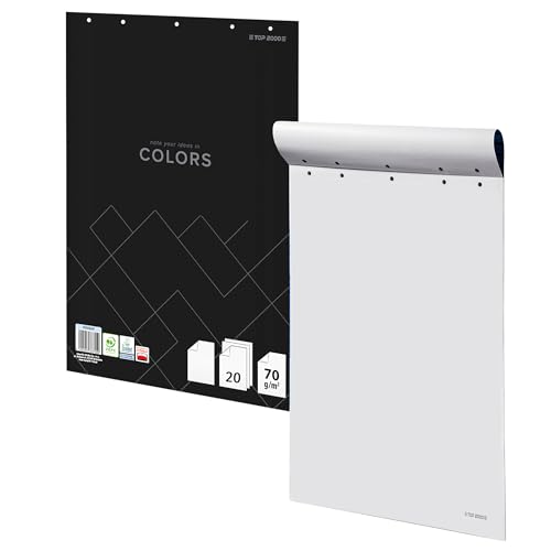 Top-2000 1 x White Flip Chart Pad/Flip Chart Paper 64 x 90 cm 20 Sheets per Pad 70gsm