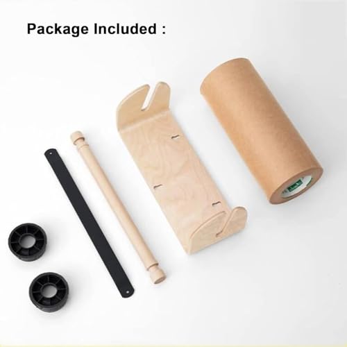 LNNW Kraft Paper Dispenser Office Kraft Paper Dispenser, Wood Frame, Wall-Mounted Paper Roll Holder for Work Note/to-Do Lists/Kids Drawing/Cafe Decorative Message Boards for Wall(Style 1)