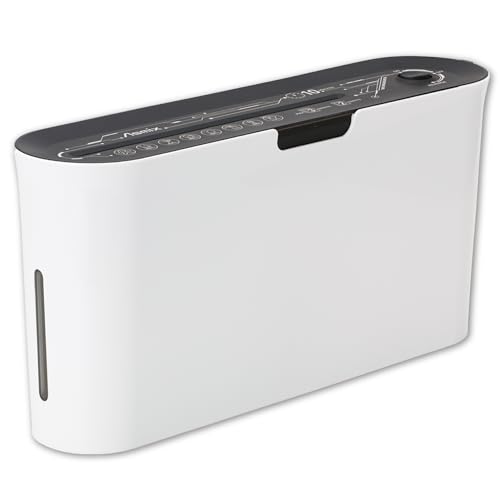 Asmix B08W Paper Shredder for Home use Office, White Compact Design, 2 Sheet Crosscut Paper, 10 Mins Running Time 14.7" × 7.2" × 3.7"