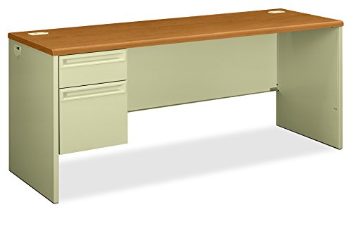 HON Left Pedestal Credenza with Lock, 72 by 24 by 29-1/2-Inch, Harvest Charcoal
