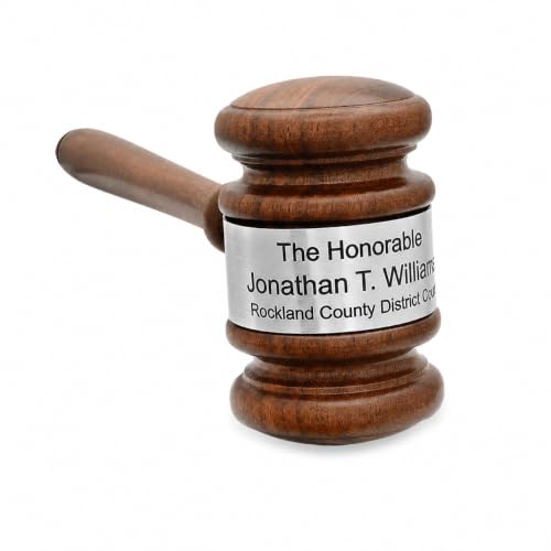 Executive Gift Shoppe | The Judge Personalized Wooden Gavel with Silver Band