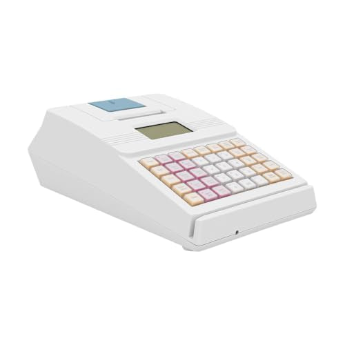 Unnsiapit Cash Register, Electronic Cash Register Cash Drawer Money Box, Money Tray Cash Holder Cashier Machine, Digital Screen, 40 Keys, L7*W11.7in
