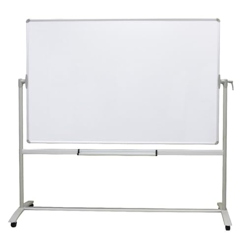 VIZ-PRO Double-Sided Mobile Whiteboard Easel Style, 48 x 36 Inches
