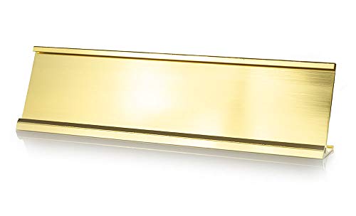 2" x 8" Aluminum Office Desk Nameplate Sign Holder (Gold) 10 Pack