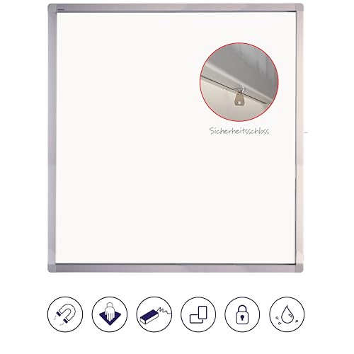 Franken GmbH SK8SE Display Cabinet 8 x DIN A4 Writing Board Format 70 x 98 x 4.5 cm White