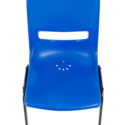 Classroom Essentials Howell Flex Comfort Classroom Chair with Stackable Design, Navy Ergonomic Flex Back and Seat, Heavy-Duty Construction, Powder-Coated Metal Frame