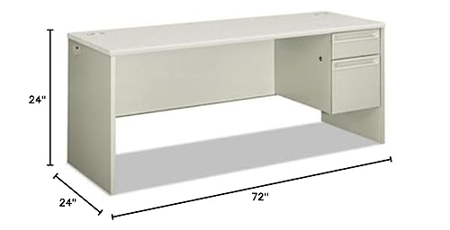 38000 Series Single Pedestal Credenza, Right, 72w x 24d x 29.5h, Silver/Gray