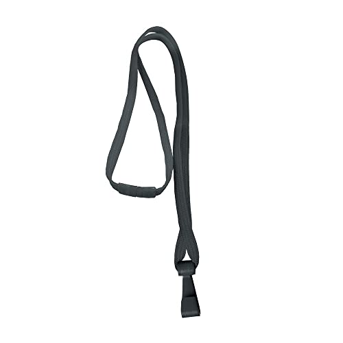 ID Zone Black Flat Braid, Break-Away, Plastic Hook, 3/8" Wide (500 pack) (BL-34H-BLK)
