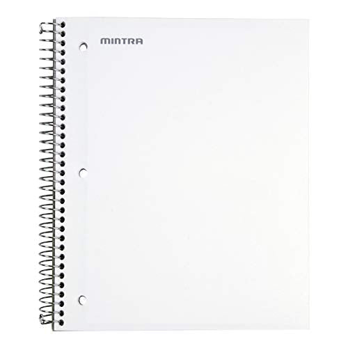 Mintra Office Durable Spiral Notebooks, 3 Subject (aTeal, Purple, White, College Ruled 3pk)