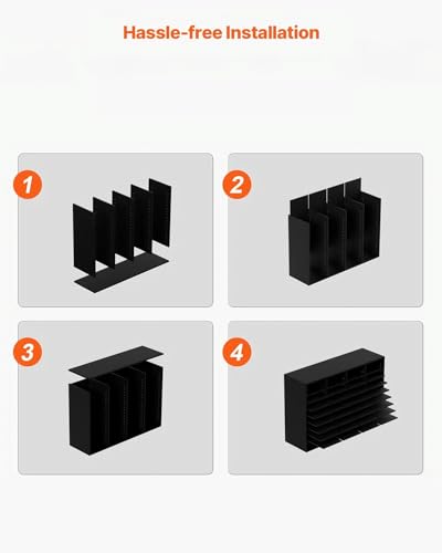 VEVOR Wood Literature Organizer, 36 Compartments, Mailboxes Slot with Removable Shelves, File Sorter for Office, Home, Classroom, or Mailrooms Organization, Black