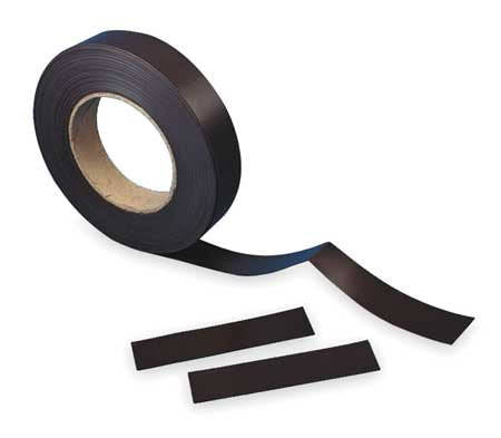 Magnetic Label Roll, W 3 in, L 50 Ft, Black