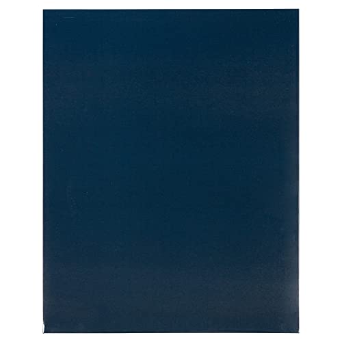 JAM PAPER Laminated Two Pocket Glossy School Folders - Letter Size - High Gloss Navy Blue - Bulk 100/Box