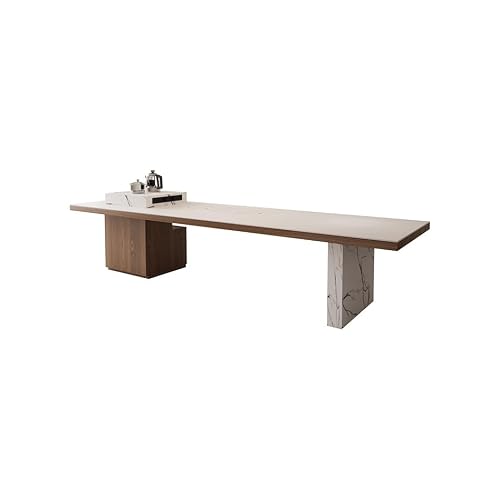 LINKIO Home Office Desks Slate Solid Wood Island Table, Home Living Room Tea Making and Reception Large Table, Also Suitable for Company Boss's Work Furniture Computer Table Desk(220x80x75cm)