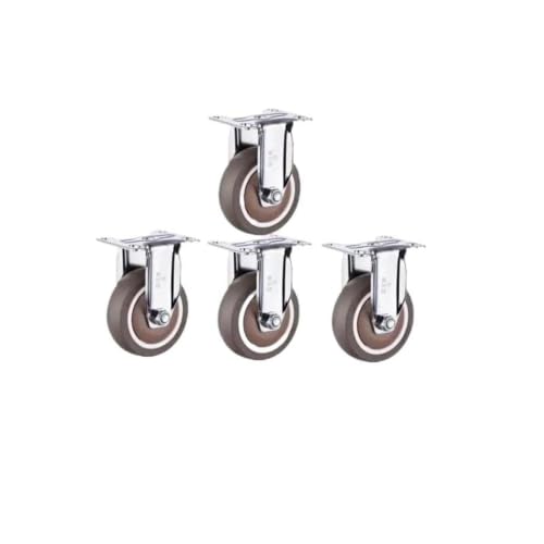 LYDDFYU Swivel Casters 4 Packs 2.5 Inch Fixed Caster Rubber Mute Light Furniture Shelf Wheel