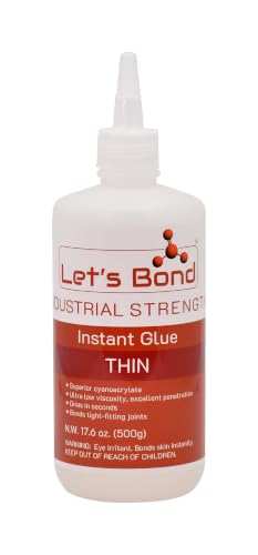 Let's Bond 17.6 oz Thin Professional Grade Instant Glue, Premium Cyanoacrylate, 5 CPS