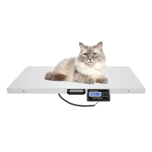 mignonnememe 660lbs Livestock Scale Shipping Scales Large Platform 40.7" x 20.86" Stainless Steel Vet Animal Scale Electronic Postal Shipping Scale for Packages/Dog/Postage/Luggage, Silver
