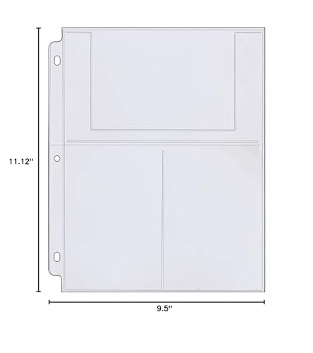 StoreSMART - Photo/Postcard Page for 3-Ring Binders - Archival-Safe Plastic - Three 4" x 6" pocket - Holds six photos/postcards - 50 Pack - LC46-50