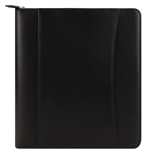 FranklinCovey - FC Signature Ring-Bound Binder for FranklinCovey Planners | Nappa Leather - Zipper Binder (Monarch, Black)
