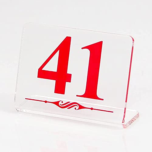 XAWSOP Table Number Plate, Acrylic Card Sign of Table Mark Table Number Name Plate Personality Figure for Wedding, Party, Event or Catedecoration 10Pcs/1 to 10,21 to 30