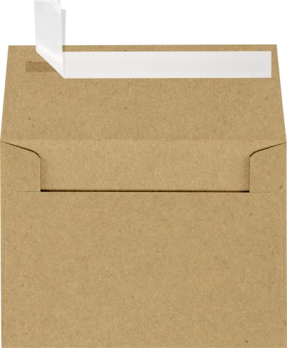 LUXPaper 4Bar A1 Invitation Envelopes | Peel & Press | 3 5/8" x 5 1/8" | Grocery Bag Brown | 70lb. Text | 1,000 Qty