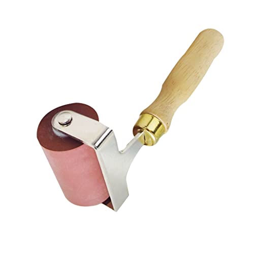 NRFJFOP 5/10cm Printing Ink Paint Rubber Brayer Anti-Skid Wooden Handle Roller Crafts Projects Tool