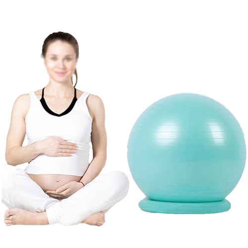Yoga Ball Chair Birthing Ball Chair for Pregnancy, Yoga Ball Seat for Back Pain Relief, Exercise Ball Chair with Base, Balance Ball Chair for Office Home ( Color : Green , Size : Diameter 55cm ( 21 5/