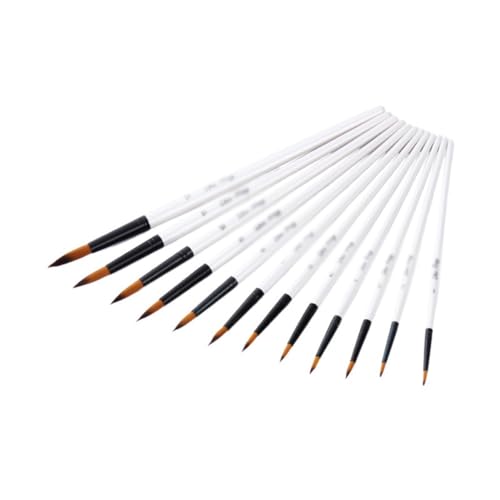 UOHLCX HBJWOV Flat Nylon Brush Shell White Pole Oil Brush Set Art Supplies Art Wood