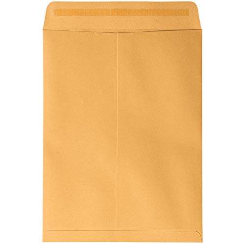 JAM PAPER 9 x 12 Open End Catalog Premium Envelopes with Peel and Seal Closure - Brown Kraft Manila - Bulk 500/Carton