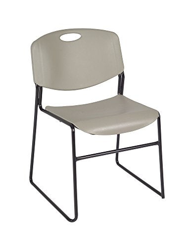 Regency Kobe 72 x 24 in. Flip-Top Training Nesting Table- Grey, 2 Zeng Stack Chairs- Grey