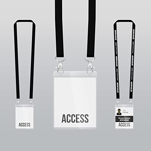 Array Stars Personalized Full Color Sublimation Lanyards - Pack of 50 - Custom Neck Straps for Cellphone, Identity Badges, Employee IDs