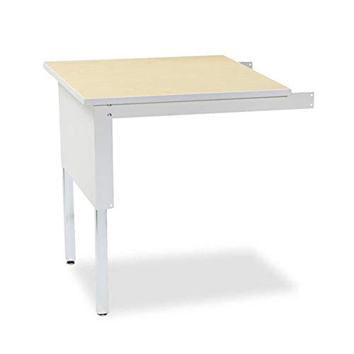 Kwik-file Mailflow-to-go Mailroom Corner Table - Square - 30 X 30 X 36 - Steel, Birch - Pebble Gray