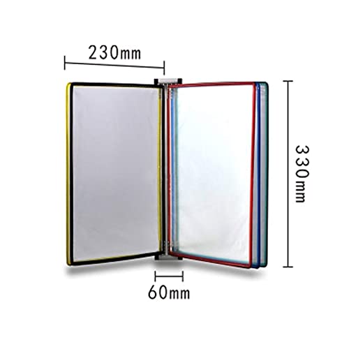 YiAngjGBq Wall Mounted Folder Storage,Wall Mount Catalog Display Rack - Wall Mount Reference and Display System, A4 Folder Wall-Mounted File Holder, Poster Flip Book Display L23* H33cm