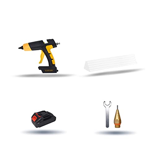 LIBODD Hot Glue Gun Cordless Hot Glue Gun Tool with Digital Display Thermostat Replaceable Battery Use 11mm Glue Sticks Pure Copper Nozzle for DIY Arts, Crafts and Quick Repairs(Set-5)