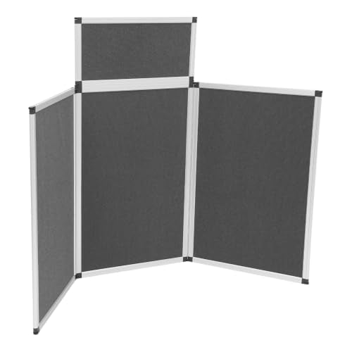 banborba 3+1 Panel Trade Show Presentation Board, 70.8" x 35.4" Trifold Poster Board, Folding Exhibition Display Boards with Carry Bag for School Projects, Vendor Events, Science Fairs (Grey)