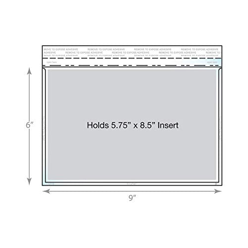 Envelope Crystal Clear Booklet Style 6" x 9", Permanent Tape (5.5″ x 8.5″ Insert Size) Holds Booklets, Catalogs and Brochures. - Box of 500