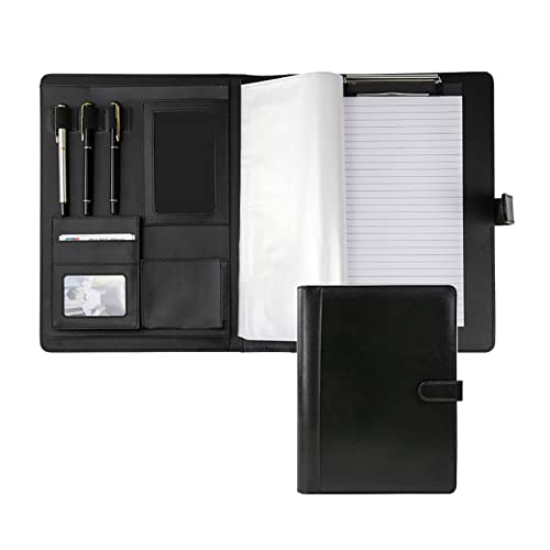BLUNOA Business Portfolio A4 Padfolio Conference Folder Multifunctional File Binder Professional Leather Notepad Document Planner Personal Resume Organizer for Men Women (Size : No Calculator)