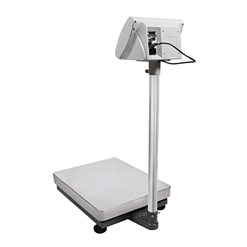 U.S. Solid 240 lb x 0.002 lb Digital Bench Scale, 304 Stainless Steel Postal Package Shipping Scale, 110 kg Capacity, 1 g Accuracy, 16 x 20 in Platform, Lb/Kg Conversion Supported