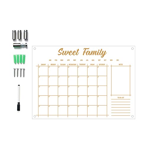 FDFDF Acrylic Board Calendar for Fridge Clear Refrigerator Calendar Weekly Planner Schedule Whiteboard Acrylic