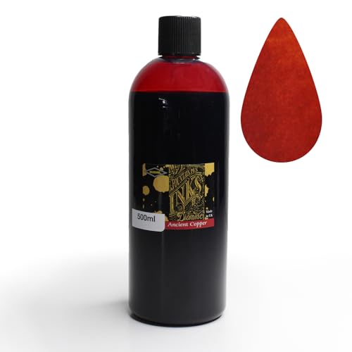 Diamine Ink Bottles - Choose Colour & Bottle Size 80ml/250ml/500ml, Perfect for Artists, Writers, Schools, Large Workplaces (500ml, Ancient Copper)