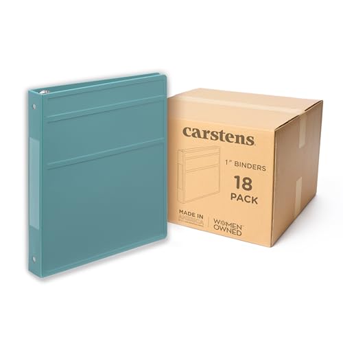 1" Heavy Duty Plastic Binder, Round Rings, Powder Blue, Case of 18
