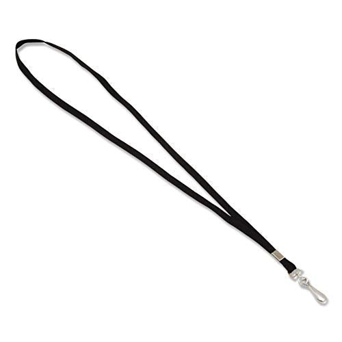 Advantus Non-Breakaway Lanyard with J-Hook, Black, 100 box (97126)