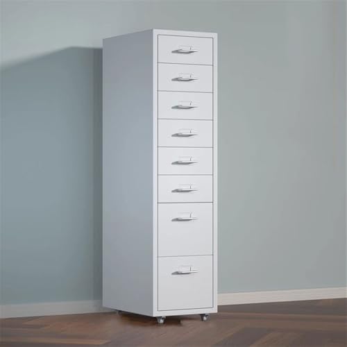 CAOJLjiaxiang-2012 File Cabinet 8 Layers of Large-Capacity Metal File Cabinet Multifunctional File Data Organizing Cabinet Office Storage Drawer Cabinet Office Cabinet(White)