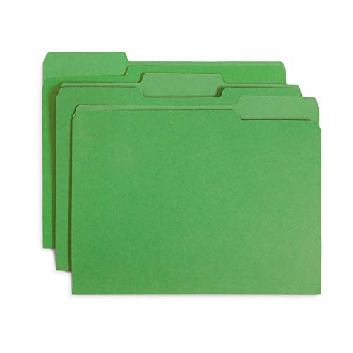 Blue Summit Supplies 200 File Folders, Letter Size, 1/3 Cut Tab, Green