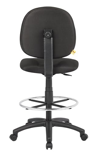 Boss Office Products Stand Up Fabric Drafting Stool Without Arms in Black (B1690-BK)