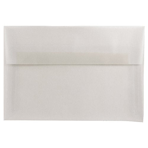 JAM PAPER A8 Translucent Vellum Invitation Envelopes - 5 1/2 x 8 1/8 - Clear - Bulk 250/Box