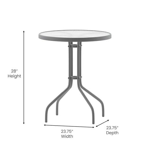 Flash Furniture 23.75 in Round Table, Silver