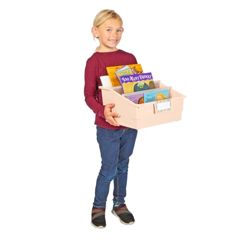 Really Good Stuff Picture Book Classroom Library Bins with Dividers, 6-Pack