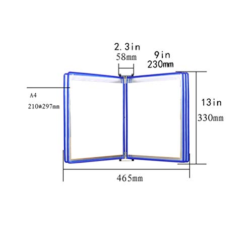 Wall Mounted File Folder Holder Hanging Organizer A4 Flip Chart Stand Display 5 Sheets(13x9x2.3IN)
