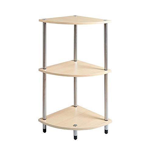 YXEDPBF Telephone Table, Fan-Shaped Corner Side Table,3-Layer Rack,Assemble The Coffee Table,Telephone Stand,2 Colors (Color:Wood,Size:15.7433.46in)