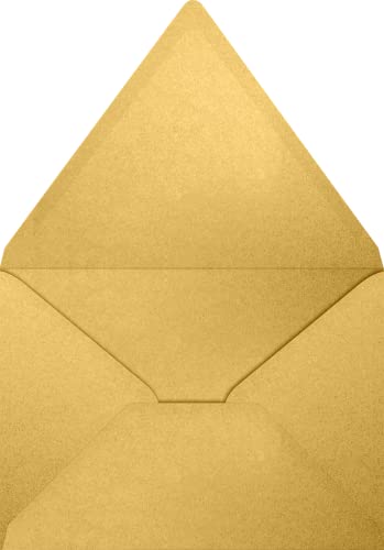 LUXPaper A7 Contour Flap Invitation Envelopes | 5 1/4" x 7 1/4" | Gold Metallic | 80lb. Text | 500 Qty